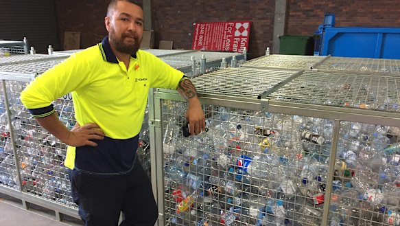 Plastic bottles and cans to be recycled at West End.