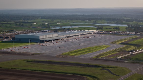 The cargo hub towards the southern end of Western Sydney Airport.