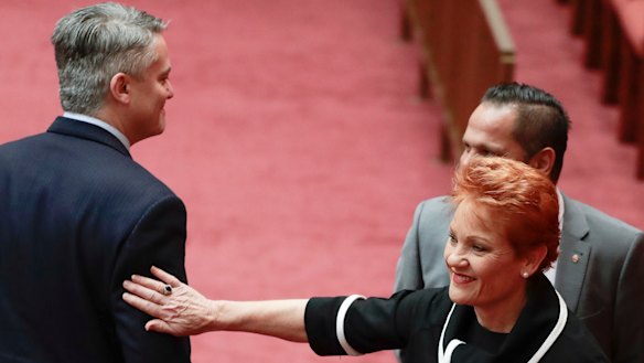 Pauline Hanson has attempted to bait the Nationals over their internal angst with their own leadership. 