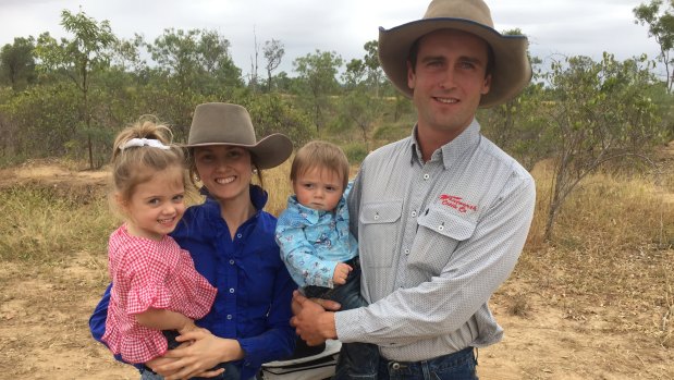 Ureisha and Bristow Hughes, with their children, Brialie and Archie.