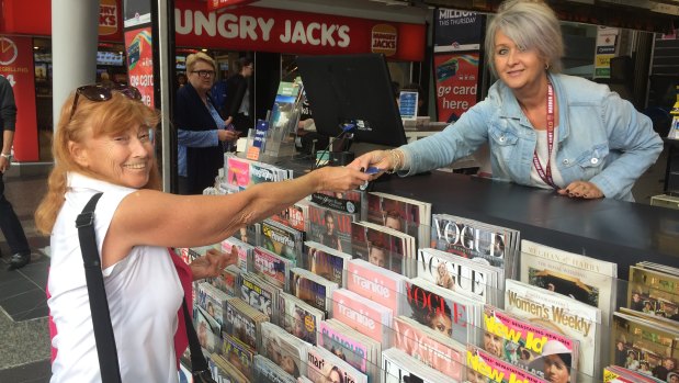 Rankins on the Mall customer Diane Wells says goodbye to staff member Terri Allen.