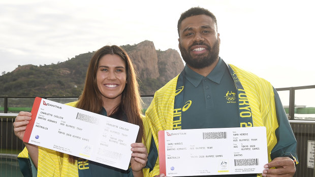 Charlotte Caslick and Samu Kerevi have booked their tickets to Tokyo. 