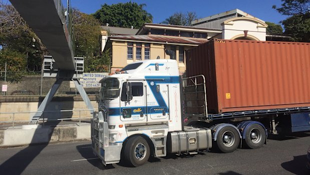 The truck driver reversed back up Countess Street and turned back up the slip road.