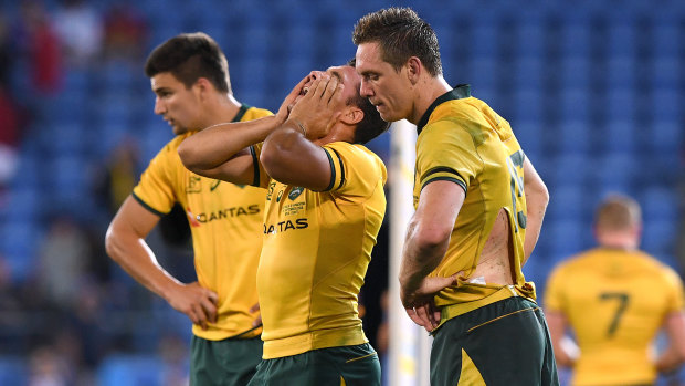 Anxious: The Wallabies seem to be afraid of making mistakes on the field.