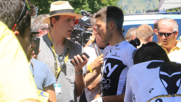 Sky's Gianni Moscon was thrown out of the Tour for hitting another rider.