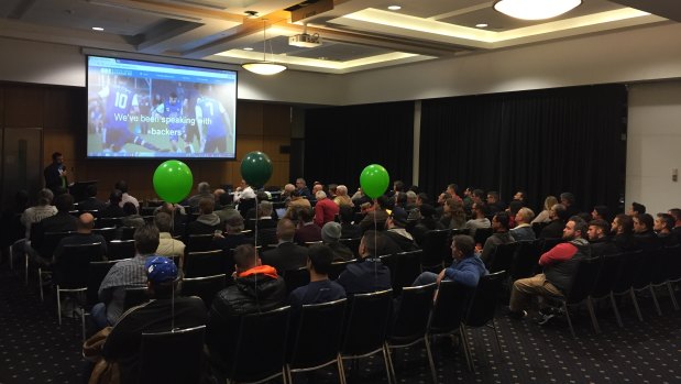 There were more than 100 people at the Canberra A-League bids first member's forum on Thursday.  