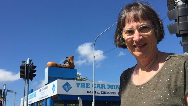 Brisbane's Big Boot, Chermside and Districts Historical Society archivist Beverley Isdale.