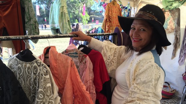Jacqui Williams has been selling her re-purposed “slow fashion” at music festivals for 20 years