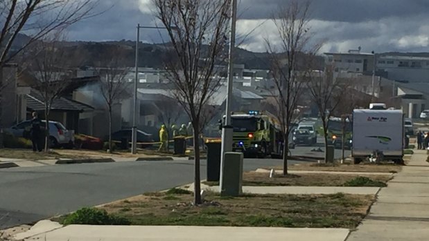 A house burns in Benalla Street, Crace.