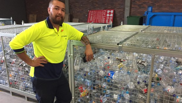 Plastic bottles and cans to be recycled at West End.