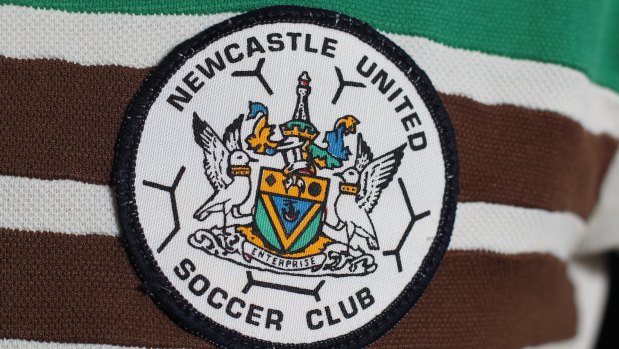 Honour of the 35th: Newcastle KB United's green and cinnamon NSL shirt.
