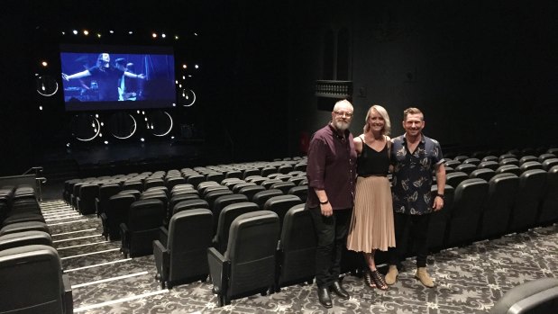 Pastors Steve Dixon and Tim and Michelle Andrew at the new Hillsong Brisbane campus.