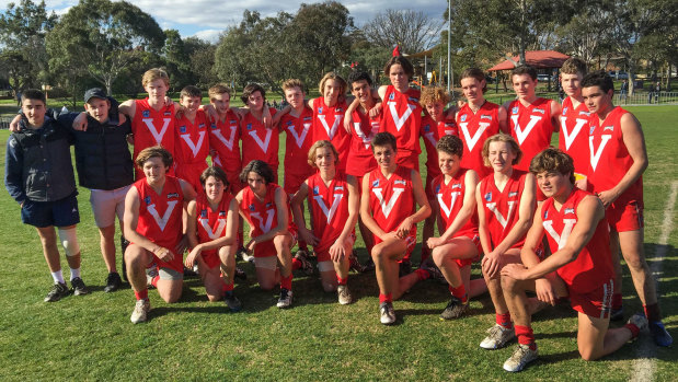 The East Brighton Vampires junior team, circa 2014, featuring likely draftees Hugo Ralphsmith, Fischer McAsey, Josh Worrell, Finn Maginness and Miles Bergman.