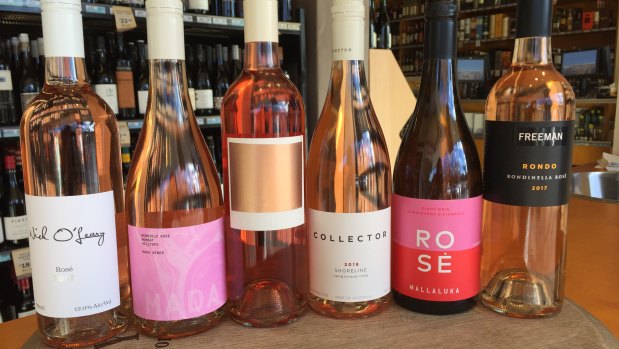 A selection of rosés from the Canberra Wine Region from Ainslie Cellars. 
