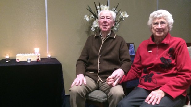 Fay and Ken Rendoth,  pictured on Ken's 90th birthday.