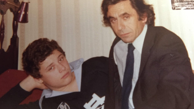 A younger Elliot Perlman with his father, Harry.