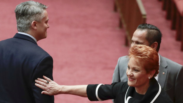 Pauline Hanson has attempted to bait the Nationals over their internal angst with their own leadership. 