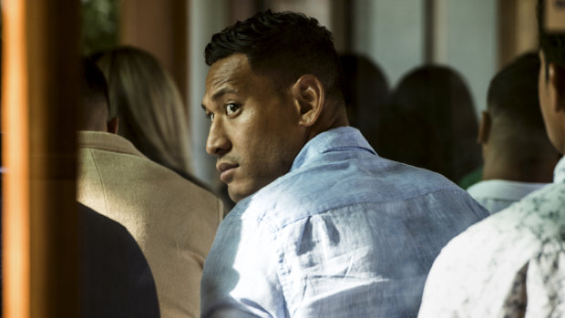 Israel Folau, attending church on Sunday, is yet to contact Rugby Australia about his next course of action.