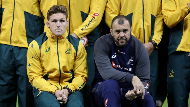 Michael Hooper and Cheika have a mammoth task ahead of them 10 months from the World Cup.
