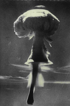 Britain’s third nuclear test explosion, on June 19, 1957. The device was dropped in the Christmas Island area of the Central Pacific.