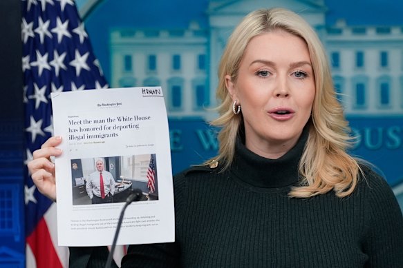 White House press secretary Karoline Leavitt declined to say whether Trump agreed with officials’ descriptions of Alex Pretti.