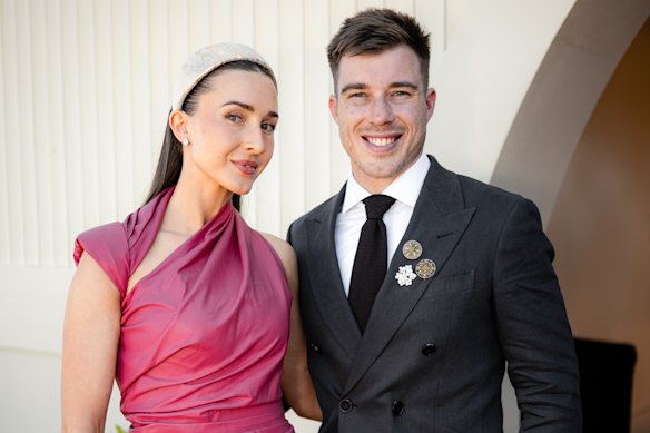 Alexander Merrett and Zach Merrett at the Caulfield Cup.