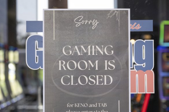 Out of action: The Hastings Club’s gaming room.