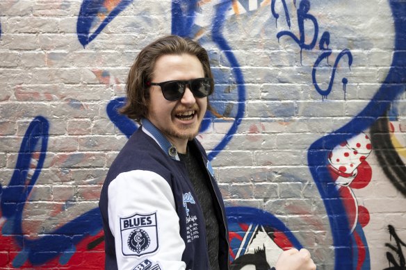 Carlton supporter Michael Ross from Bunbury, WA. He bought his flight a month ago, not knowing if Carlton would make the eight (or whether the game would be in Melbourne).