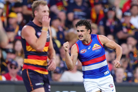 The versatile Joel Freijah was superb for the Bulldogs as they held off the Crows at their Adelaide Oval fortress.