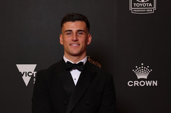 Collingwood star Nick Daicos on the red carpet.