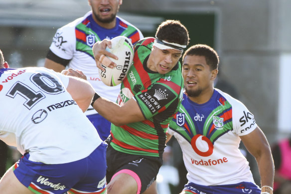 Dane Gagai in action during the 60-22 hammering of the New Zealand Warriors.