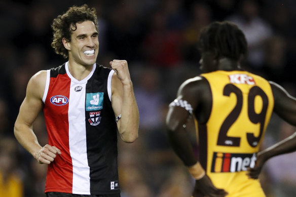 Max King celebrates a goal.