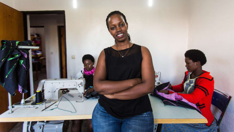 Priscilla Ruzibuka, founder of Ki-Pepeo children’s clothing.