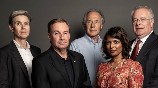 From left: Lesley Seebeck, Mick Ryan, Alan Finkel, Lavina Lee and Peter Jennings.