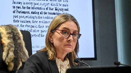 Premier Jacinta Allan at the Yoorrook Justice Commission hearings.
