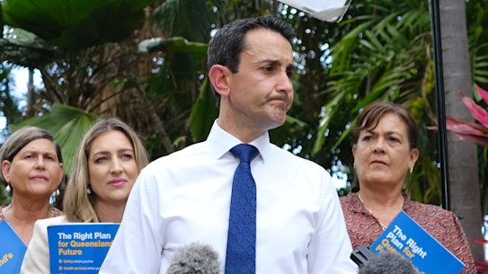 David Crisafulli, pledging a statewide crime victim advocate service from Townsville, faced a third-straight day of questions about whether abortion laws will change if the LNP wins government.