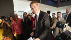 New Zealand Prime Minister Chris Hipkins casts his early vote in Auckland.