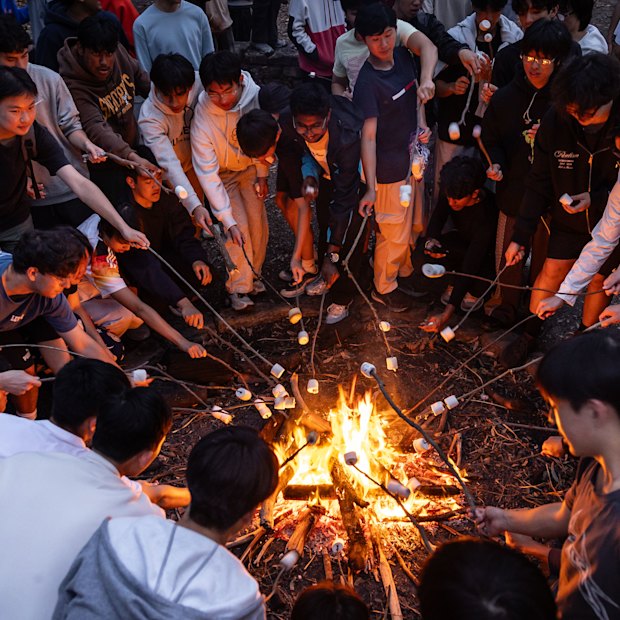 North Sydney Boys’ Class of 2026 gather around their campfire as they unite to succeed. 