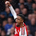 Ezri Konsa of Arsenal celebrates scoring his team’s first goal.