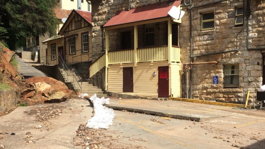 Damage near Caves House in the Jenolan Caves precinct in the Blue Mountains. 