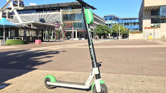 Emergency services said the man fell from the Lime scooter on the South Bank forecourt near the Wheel of Brisbane.