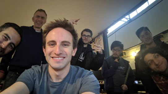 Micheal Wentworth-Bell, with members of the Digital Lode development team.