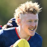 Clayton Oliver won’t play for the seniors in Melbourne’s match simulation against Richmond on Sunday.