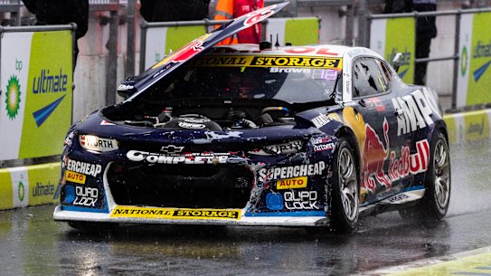Will Brown had to deal with a bonnet issue at Mt Panorama on Sunday.