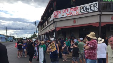 Bob Brown's Stop Adani convoy met with a cold reception from pro-Adani locals in Clermont in May.