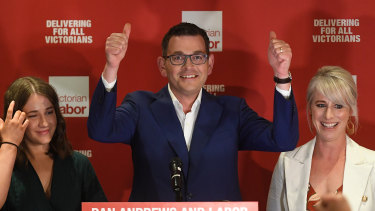 Victorian Premier Daniel Andrews on election night, when he called his government the most progressive in the nation.