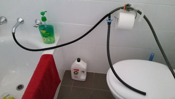 A reader's homemade bidet.