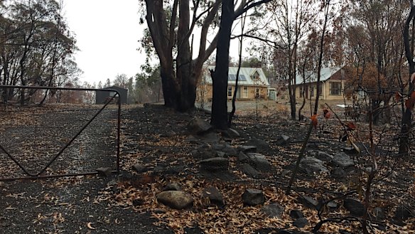 Glover’s house was saved but the fire blackened the surrounding bushland. 