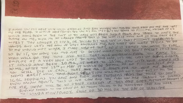 'It's the cost of being guilty': Extortion note demands $50m