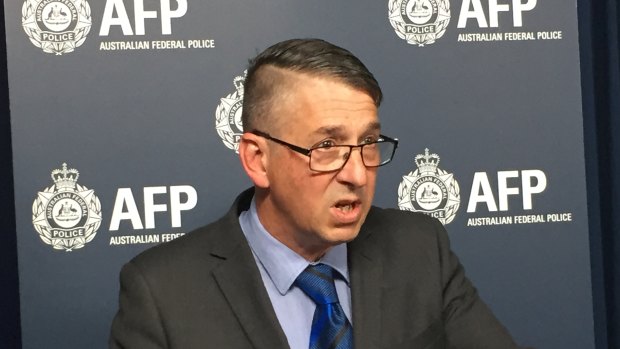 Detective Station Sergeant Harry Hains addressed the media on Thursday about a man charged with 22 offences linked to historic aggravated crimes 